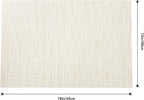 Leetaltree Pale Beige Placemats Set of 12 - Heat Resistant Non-Slip Place mats for Dining Table, Washable Durable PVC Vinyl Woven Table Mats（Pale Beige, 12）