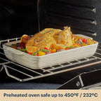 Pyrex 3QT (9" x 13") Rectangular Ceramic Baking Dish, Casserole Dish with Handles, Oven Safe and Durable Bakeware