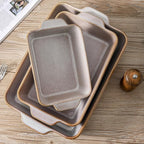 HVH 9x13 Baking Dish Set, Large Casserole Dishes for Oven, Ceramic Bakeware Set of 3, Rectangular Lasagne Pan Deep for Baking (Sand Color)