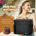 Chocolate Fountain Storage Bag, Compatible with Nostalgia 3/4-Tier Electric Chocolate Fondue Fountain Machine, Insulated Organizer with Adjustable Dividers for Fondue Fountain, Gifts Ideas (Bag Only)