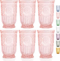 Yungala Pink Highball Glasses Set of 6 Tall Drinking Glasses 10 oz