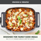 GreenPan Advanced 12” X 15” Electric Skillet with Lid, 7QT Capacity for Family Meals, Healthy Ceramic Nonstick PFAS-Free Coating, Fry, Sauté, Steam, Simmer, Sear, Stir Fry, Dishwasher Safe, Graphite