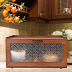 ETMI Vintage Bread Box for Kitchen Countertop - Retro Brown Bread Storage Box Breadbox