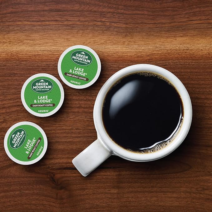 Green Mountain Coffee Roasters Lake and Lodge Blend Keurig Single-Serve K-Cup pods, Dark Roast Coffee, 72 Count