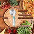 SCHVUBENR Premium Pizza Cutter Wheel - Ultra Sharp Stainless Steel Pizza Slicer with Non-Slip Soft Grip Handle - Multi-Purpose Cutter for Pizza, Dough & Pastry - Dishwasher Safe, Easy to Clean - Blue