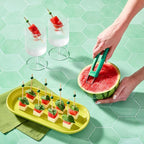 Chef'n Watermelon Scooper and Slicer - 2-in-1 Fruit Scooping Tool and Melon Baller Set for Quick Watermelon Cubes, Fruit Prep, and Summer Snacking - Nesting Kitchen Essentials
