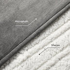 Electric Heated Blanket Full Size - 72"x84", Soft Flannel Heating Blanket, 10 Heating Levels, 1-12 H Auto Shut Off, Breathable Warm and Washable for Bed, Light Grey
