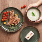 12 Piece Stoneware Dinnerware Set for 4 – Plates & Bowls Dish Set