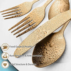 LIANYU 30 Piece Gold Silverware Set, Stainless Steel Gold Flatware Cutlery Set for 6, Fancy Kitchen Utensil Tableware for Home Restaurant Party, Satin Finish, Dishwasher Safe