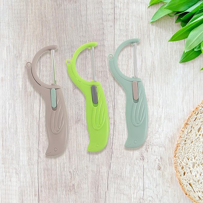 Housoutil 3pcs Multi-function Stainless Steel Vegetable and Fruit Peeler Set with Rotating Blades for Peeling, Slicing, and Grating – Lightweight Kitchen Gadget for Home Cooking