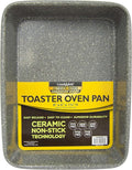 casaWare 8 x 6 x 1.75-Inch Toaster Oven Ultimate Series Commercial Weight Ceramic Non-Stick Coating Pan (Silver Granite)