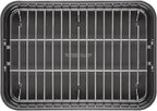 Farberware Bakeware Nonstick Steel Roaster with Flat Rack, 11-Inch x 15-Inch, Gray