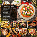 12.4" Round Pizza Stone, Heavy Duty Cordierite Pizza Pan for Grilling & Pizza Oven, High Temperature Resistant Baking Stone for Pizza, Bread, Meat and More