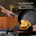 T-Fal Stone Force Platinum Non Stick Fry Pan 12 Inch, Oven Broiler Safe 400°F, Perfect for Frying, Sautéing, Searing, & Pan-Roasting, Cookware Skillet, Must Have, Pots & Pans, Dishwasher Safe, Black
