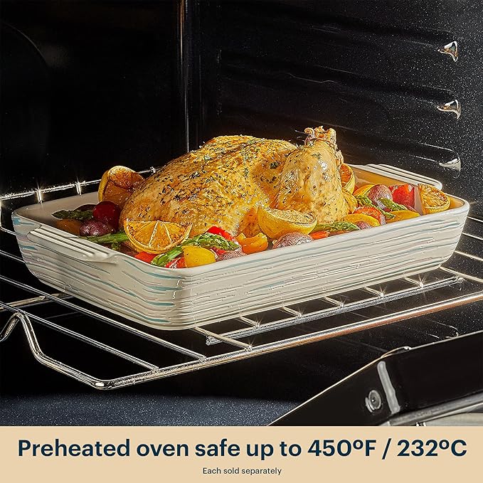 Pyrex (3-Piece) Round Ceramic Bakeware Set, Nonstick, Pie, Cake, Lasagna Oven Pans, Bakers, For Baking, Roasting, Steaming