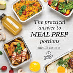 (55 Pack) 1 Lb Aluminum Pans with Lids, Disposable Baking Foil Containers, Takeout Food Storage, Freezer - Mini Foil Pans with Clear Lids for Restaurants & Catering - Size 5.5x4.5x1.9 Spare Essentials