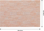 Leetaltree Coral Placemats Set of 4 - Heat Resistant Non-Slip Place mats for Dining Table, Washable Durable PVC Vinyl Woven Table Mats（Coral, 4）