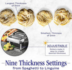 Nuvantee Pasta Maker with 7 Adjustable Thickness Settings - 2 in 1 Noodle Maker with Rollers and Cutter, Make Spaghetti, Fettuccini, Lasagna, & More