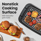 Chefman Smokeless Indoor Electric Grill, Extra Large Grilling Surface, Nonstick Table Top Grill for Indoor Grilling and BBQ with Adjustable Temperature Control, Drip Tray, Dishwasher-Safe Parts