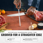Cutluxe Honing Rod, Professional Knife Sharpener Rod – 10" Honing Steel – Ergonomic Handle Design, Grilling Gifts for Men – Artisan Series