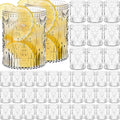 Qinyoung 48 Plastic Vintage Drinking Glasses 8.5oz Stemless Retro Embossed Wine Glasses Shatterproof Reusable Cups for Baby Shower Wedding Reception Grand Event Party (Clear)