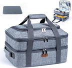 BAGSPRITE Expandable Insulated Casserole Carrier for Hot or Cold Food, Casserole Dish Carrying Case,Thermal Lasanga Lugger Tote for Pockluck, Parties, Picnic, Fits 9" x 13" Baking Dish,