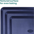 Baker's Secret Non Stick Baking Sheets, Set of 3 Cookie Sheets for Oven, Diamond Texture Premium Air Flow, Extra Thick 0.6mm, PFOA PFOS PTFE and PFAS Free Bakeware, 3 Sizes