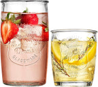 Glaver's Ice Cold Set of 8 Drinking Glasses 4-20 Oz Highball Glasses, and 4-13 Oz Whiskey Glass Cups For Everyday Home Use Water glasses, Beer, Juice, Cocktail.