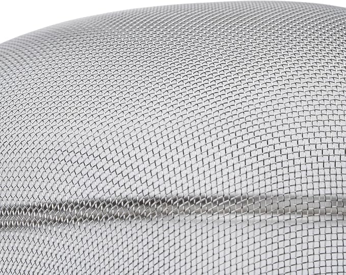 Winco Strainer with Single Fine Mesh, 8-Inch Diameter, Medium, Stainless Steel, Tan,Silver