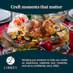 Libbey Baker's Basics 3-Piece Rectangular Glass Casserole Baking Dish Set, Clear, 2 Qt, 2.7 Qt, 3.4 Qt, Transparent, Stackable, Dishwasher Safe