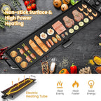 KOTEK 35” Electric Griddle, Nonstick Extra Large Teppanyaki Grill with 5 Adjustable Temperature, Drip Tray, Cool Touch Handles, 2000W Flat Top Pancake Griddle Smokeless for Indoor Outdoor BBQ Party