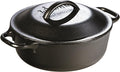 Lodge Cast Iron Dutch Oven - Loop Handle Cooking Vessel - Even Heat Retention - Oven-Safe, Versatile Pot - 2 Quart