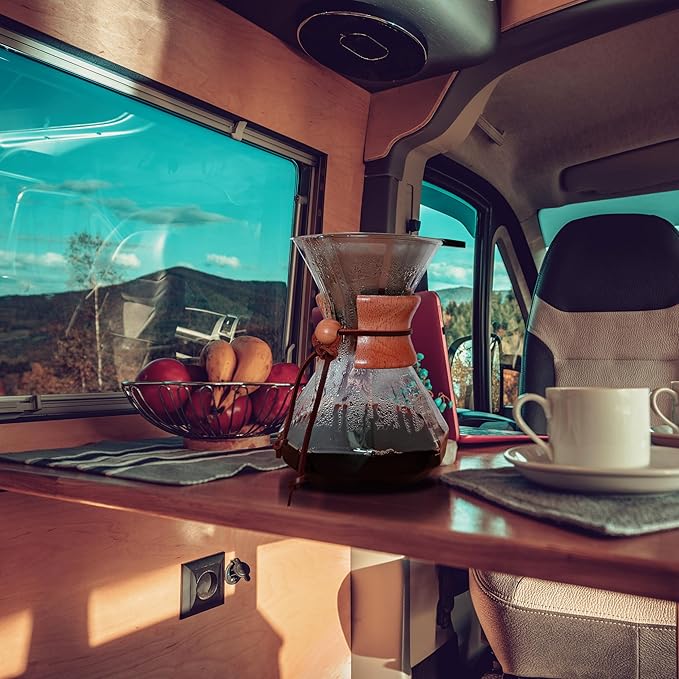 AGOGO Pour Over Coffee Maker Glass - Barista Kit with 304 Stainless Filter for Home, Office, Camping, Cafes - Easy Clean Coffee Dripper Set (Soft Towel&Brush) (28oz Diamond Design w/SS Filter)