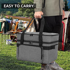 LUXJA Indoor Grill Carrying Bag with Bottom Pad Compatible with Ninja Sizzle GR101 Smokeless Grill, Double Layer Electric Grill Bag with Plates Section (Bag Only), Gray