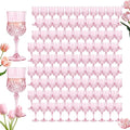 Plastic Wine Glasses, Plastic Goblets Vintage Style Cordial Unbreakable Drinking Glasses, Reusable Drinkware for Wedding Reception, Grand Event Party Supplies (100, Pink)