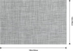 Leetaltree Linen Grey Placemats Set of 6 - Heat Resistant Non-Slip Place mats for Dining Table, Washable Durable PVC Vinyl Woven Table Mats（Linen Grey, 6）