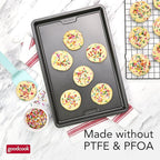 GoodCook PRO Medium Baking Sheet Pan Nonstick Warp & Scratch-Resistant Dishwasher-Safe Carbon Steel Construction for Even Baking Oven Safe to 480°F, 10 x 15-Inch, Gray
