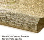 Leetaltree Gold Placemats Set of 4 - Heat Resistant Non-Slip Place mats for Dining Table, Washable Durable PVC Vinyl Woven Table Mats(Luxury Gold, 4)