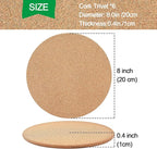 Cork Trivet, 4 Pack High Density Thick Cork Coasters Set for Hot Dishes, 8 Inch Heat Resistant Multifunctional Corks Trivets for Hot Dishes, Hot Pads for Kitchen, Table, Countertops