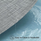 Leetaltree Linen Grey Placemats Set of 8 - Heat Resistant Non-Slip Place mats for Dining Table, Washable Durable PVC Vinyl Woven Table Mats（Linen Grey, 8）