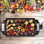 Starfrit The Rock Electric Reversible Grill & Griddle - Rock.Tec Non-Stick - Variable Temperature Control – Cool-Touch Handles - 1500W - Black