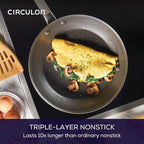 Circulon Premier Professional Hard Anodized Nonstick Cookware Induction Pots and Pans Set, 8 Piece - Bronze