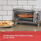 BLACK+DECKER 4-Slice Toaster Oven with Natural Convection, Stainless Steel, TO1760SS (TO1760SST-1)