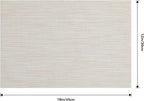 Leetaltree Beige White Placemats Set of 8 - Heat Resistant Non-Slip Place mats for Dining Table, Washable Durable PVC Vinyl Woven Table Mats(Beige White, 8)