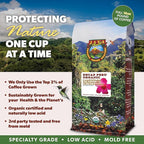 Low Acid Organic Coffee – Whole Bean, Mold-Free & Stomach Friendly by Java Planet, Peruvian Single Origin Decaf Coffee, Water Process, Medium Dark Roast, Smooth Full Flavored, 5LB Bag