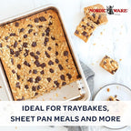 Nordic Ware Natural Aluminum Commercial Rectangular Cake Pan, Exterior dimensions 12.9 x 9.5 x 2.5 inches and interior dimensions 12.1 x 8.8 x 2.5 inches