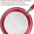 Rachael Ray Create Delicious Aluminum Nonstick Steam Set, 3-Quart, Red Shimmer