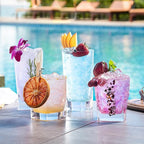Le'raze Collins Everyday Drinking Glasses Set of 16 Drinkware Kitchen Glasses for Cocktail, Iced Coffee, Beer, Ice Tea, Wine, Whiskey, Water, 8 Tall Highball Glass Cups & 8 Short Old Fashioned.