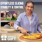 KitchenStar Pizza Cutter Wheel - 304 Stainless Steel Slicer Knife with Super Sharp Blade, Anti-Wobble Axle Mechanism, Ergonomic Non-Slip Handle & Protective Cover, Dishwasher Safe