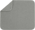 S&T INC. Dish Drying Mat, 16” x 18”, Absorbent Microfiber Kitchen Counter Mat, Dish Drying Pad for Dishes, Utensils, Pots and Pans, Large, Grey
